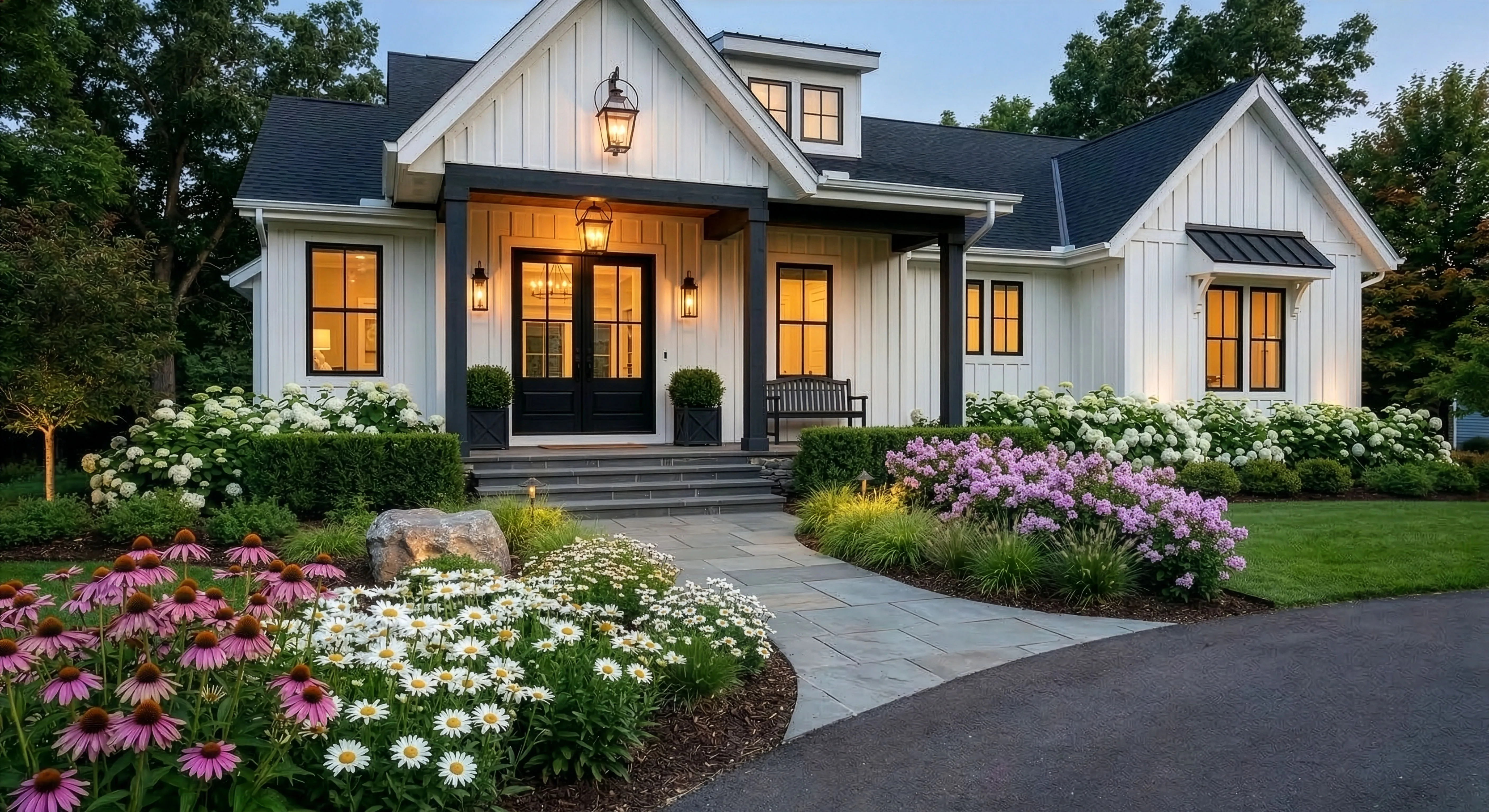 Twin Cities front yards representing RoostPop style directions