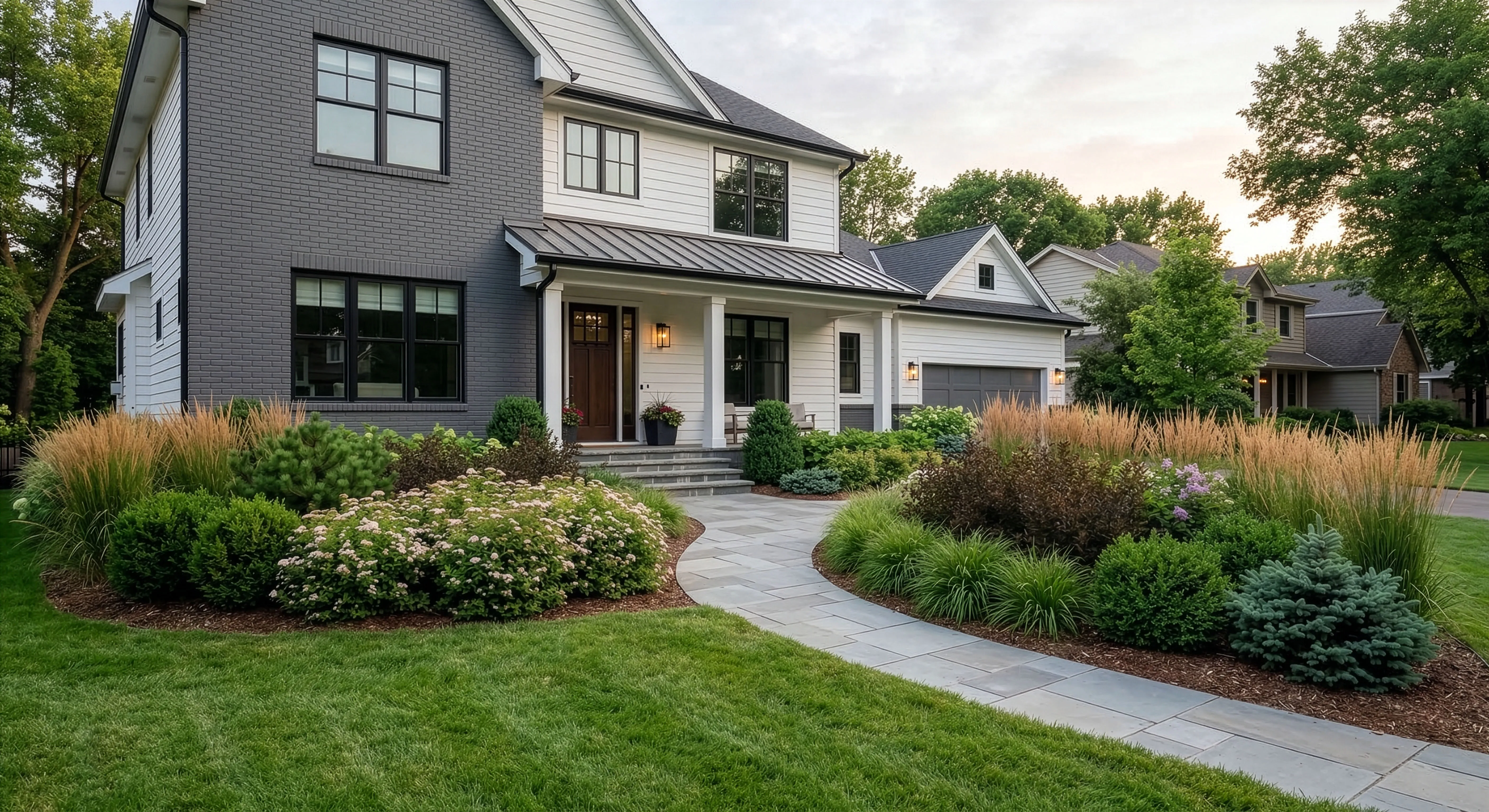 Modern minimalist front yard in Edina by RoostPop